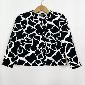 Liz Claiborne Women’s Black and White Animal Print Pattern Blazer‎ Jacket Size 6